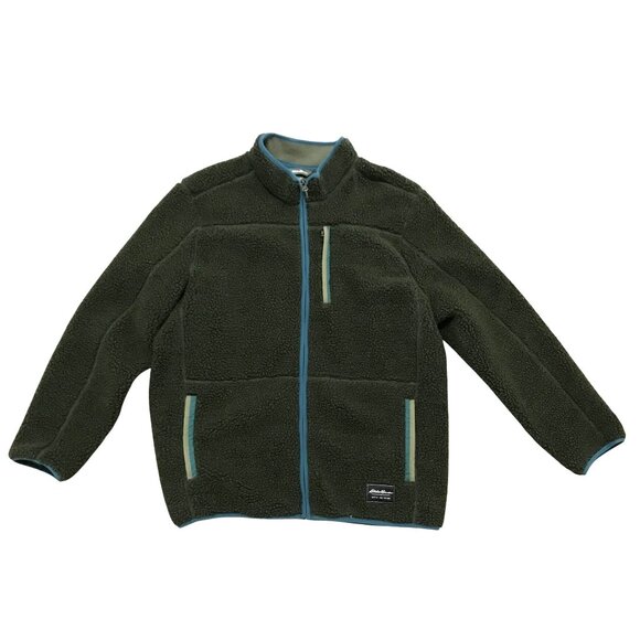 Eddie Bauer Men's Chilali Faux Shearling Fleece Jacket Size XL Emeral Green - Picture 2 of 12